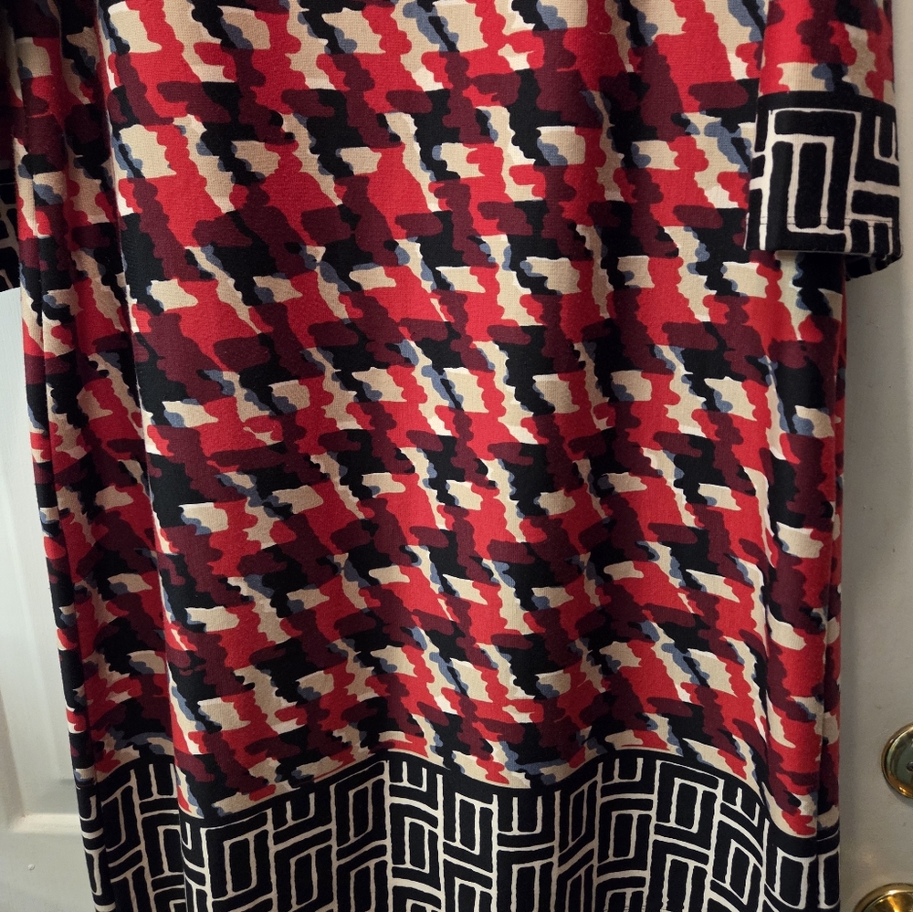 Cato's Red and Black Long Sleeve Sheath Dress - Picture 8 of 8
